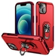 thumbnail image 1 of Nalacover Rugged Case for iPhone 15 with Rotated Ring Holder Kickstand Bracket, Military Grade PC + TPU Shockproof Cover with Magnetic Car Mount Lens Protective Case,Red/Rose, 1 of 11