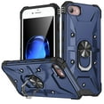 thumbnail image 1 of Nalacover Rugged Case for iPhone SE 2022/iPhone SE 2020/iPhone 8/iPhone 7, Hybrid PC + TPU Military Grade Shockproof Cover with Rotated Ring Holder Kickstand Magnetic Car Mount Case, Darkblue, 1 of 8