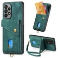 thumbnail image 1 of Nalacover for Samsung A52 5G, Slim Case Wallet with Credit Card Holder, Back Flip Premium Leather Magnetic Clasp Kickstand Wirst Hand Strap Shockproof Cover for Samsung Galaxy A52 5G, Green, 1 of 7