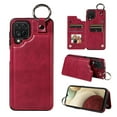 thumbnail image 1 of Nalacover for Samsung Galaxy A12 Wallet Case with Card Slots & Metal Finger Ring, Durable PU Leather Back Double Magnetic Botton Flip Kickstand Purse Shockproof Phone Case,Red, 1 of 10