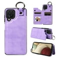 thumbnail image 1 of Nalacover for Samsung Galaxy A12 Wallet Case with Card Slots & Metal Finger Ring, Durable PU Leather Back Double Magnetic Botton Flip Kickstand Purse Shockproof Phone Case,Purple, 1 of 10