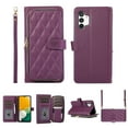 thumbnail image 1 of Nalacover for Samsung Galaxy A13 4G Premium PU Leather Crossbody Case with Shoulder Strap & Wrist Strap,Shockproof Magnetic Flip Kickstand Credit Card Slots Zipper Wallet Phone Case,Darkpurple, 1 of 12