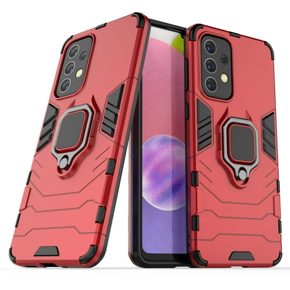 Nalacover for Samsung Galaxy A13 5G Case,Luxury Heavy Duty Armor Dual Layer Protective TPU Bumper Magnetic Finger Ring Kickstand Shockproof Dustproof Non-Slip Slim Back Phone Cover.Red