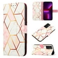 thumbnail image 1 of Nalacover for Samsung Galaxy A13 5G PU Leather Wallet Case,Stylish Marble Pattern Magnetic Clasp Flip Kickstand Cash Pocket Wireless Charging Detachable Wrist Strap Cover for Girls Women,Pink & White, 1 of 6