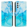 thumbnail image 1 of Nalacover for Samsung Galaxy A14 5G Marble Pattern Wallet Case with Credit Card Slots Holder Kickstand Cover, Soft Silicone Shokcproof Anti-Fall Premium PU Leather Magnetic Clasp Flip Case,Blue, 1 of 8