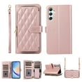 thumbnail image 1 of Nalacover for Samsung Galaxy A14 5G Premium PU Leather Crossbody Case with Shoulder Strap & Wrist Strap,Shockproof Magnetic Flip Kickstand Credit Card Slots Zipper Wallet Phone Case,Rosegold, 1 of 12