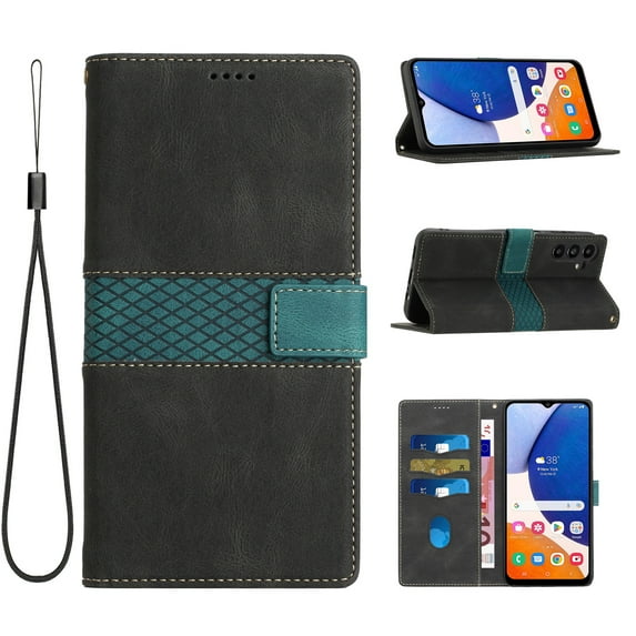 Nalacover for Samsung Galaxy A15 Wallet Case, Card Holder Flip Folio Cover with Kickstand Magnetic Clasp Shockproof Protective Stylish PU Leather Phone Case for Samsung Galaxy A15, Black