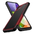 thumbnail image 1 of Nalacover Samsung Galaxy A22 5G Case, Heavy Duty 3 in 1 Rugged Shockproof Rugged Silicone Hybrid Hard PC Soft TPU Bumper Camera Raised Drop Protective Girls Women Boy Men Phone Covers, Red, 1 of 8
