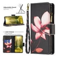 thumbnail image 1 of Nalacover for Samsung Galaxy A25 5G Zipper Wallet Case with Card Slots Holder, Floral Flower Pattern PU Leather Flip Cover for Women Girls, Wrist Strap Kickstand Magnetic Clasp Case, Lotus, 1 of 7
