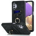 thumbnail image 1 of Nalacover for Samsung Galaxy A32 5G 6.5 inch Wallet Back Case,Luxury PU Leather Soft TPU Anti-Drop Shockproof Two Card Slots with Finger Ring Holder Kickstand Ultra Slim Phone Cover.Black, 1 of 8