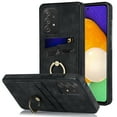 thumbnail image 1 of Nalacover for Samsung Galaxy A52 5G 6.5 inch Wallet Back Case,Luxury PU Leather Soft TPU Anti-Drop Shockproof Two Card Slots with Finger Ring Holder Kickstand Ultra Slim Phone Cover.Black, 1 of 8