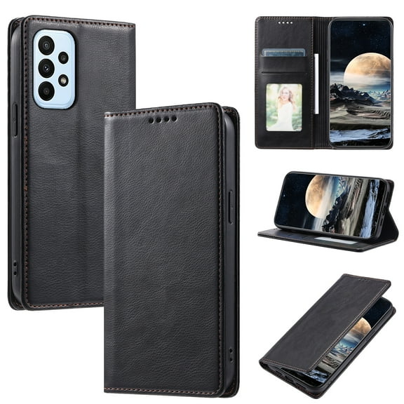 Nalacover for Samsung Galaxy A53 5G Wallet Case, Vintage PU Leather Book Folding Folio Case with Credit Card Slots Hidden Magnetic Closure Flip Kickstand Shockproof Slim Phone Case,Black
