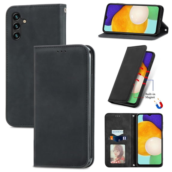 Nalacover for Samsung Galaxy A54 5G Wallet Case, Card Slots Holder Magnetic Closure Flip Folio Cover with Kickstand Bracket Luxury PU Leather Soft TPU Shockproof Case for Galaxy A54 5G, Black