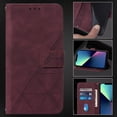 thumbnail image 1 of Nalacover For Samsung Galaxy A72 Card Slot Case,Shockproof Premium PU Leather Magnetic Clasp Flip Stand Wallet for Women Men Cover with Removable Adjustable Crossbody Shoulder Strap,Winered, 1 of 8