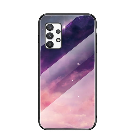 Nalacover For Samsung Galaxy A73 5G Fit Slim Case,Stylish Galaxy Pattern Design Luxury Tempered Glass Back Case Anti-scratch Side with TPU Bumper Shockproof Camera Lens Protective Cover.C