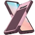thumbnail image 1 of Nalacover Samsung Galaxy S10 Case, Heavy Duty 3 in 1 Rugged Shockproof Rugged Silicone Hybrid Hard PC Soft TPU Bumper Camera Raised Drop Protective Girls Women Boy Men Phone Covers, Rose, 1 of 7