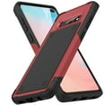 thumbnail image 1 of Nalacover Samsung Galaxy S10 Plus Case, Heavy Duty 3 in 1 Rugged Shockproof Rugged Silicone Hybrid Hard PC Soft TPU Bumper Camera Raised Drop Protective Girls Women Boy Men Phone Covers, Red, 1 of 8