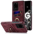 thumbnail image 1 of Nalacover for Samsung Galaxy S20 Ultra Wallet Case, Premium PU Leather Soft TPU Anti-Drop Card Slots with 360 Finger Ring Holder Kickstand Back Phone Cover For Samsung Galaxy S20 Ultra, Winered, 1 of 8