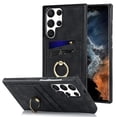 thumbnail image 1 of Nalacover for Samsung Galaxy S21 FE 6.4 inch Wallet Back Case,Luxury PU Leather Soft TPU Anti-Drop Shockproof Two Card Slots with Finger Ring Holder Kickstand Ultra Slim Phone Cover.Black, 1 of 8