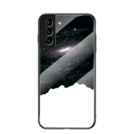 Nalacover For Samsung Galaxy S22 Fit Slim Case,Stylish Galaxy Pattern Design Luxury Tempered Glass Back Case Anti-scratch Side with TPU Bumper Shockproof Camera Lens Protective Cover.F