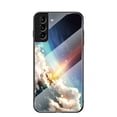 thumbnail image 1 of Nalacover For Samsung Galaxy S22 Plus Fit Slim Case,Stylish Galaxy Pattern Design Luxury Tempered Glass Back Case Anti-scratch Side with TPU Bumper Shockproof Camera Lens Protective Cover.E, 1 of 8