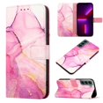 thumbnail image 1 of Nalacover for Samsung Galaxy S22 Plus PU Leather Wallet Case,Stylish Marble Pattern Magnetic Clasp Flip Kickstand Cash Pocket Wireless Charging+Wrist Strap Cover for Girls Women,Pink & Purple, 1 of 6
