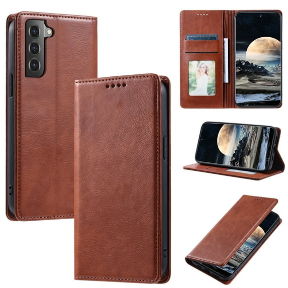 Nalacover for Samsung Galaxy S22 Plus Wallet Case, Vintage PU Leather Book Folding Folio Case with Credit Card Slots Hidden Magnetic Closure Flip Kickstand Shockproof Slim Phone Case,Brown