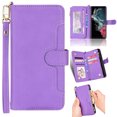 thumbnail image 1 of Nalacover for Samsung Galaxy S22 Plus Zipper Wallet Case, Lanyard Shoulder Strap Crossbody Card Slots Holder Cover with Magnetic Clasp Kickstand Premium PU Leather + Soft TPU Shockproof Case,Purple, 1 of 8