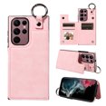 thumbnail image 1 of Nalacover for Samsung Galaxy S22 Ultra Wallet Case with Card Slots & Metal Finger Ring, Durable PU Leather Back Double Magnetic Botton Flip Kickstand Purse Shockproof Phone Case,Rosegold, 1 of 10