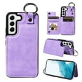thumbnail image 1 of Nalacover for Samsung Galaxy S22 Wallet Case with Card Slots & Metal Finger Ring, Durable PU Leather Back Double Magnetic Botton Flip Kickstand Purse Shockproof Phone Case,Purple, 1 of 10