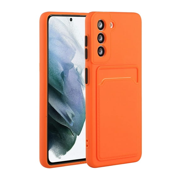Nalacover for Samsung Galaxy S23 Card Slot Slim Case, Soft Silicone/Rubber/TPU Shockproof Anti-Scratches Lightweight Cover for Samsung Galaxy S23 - Orange