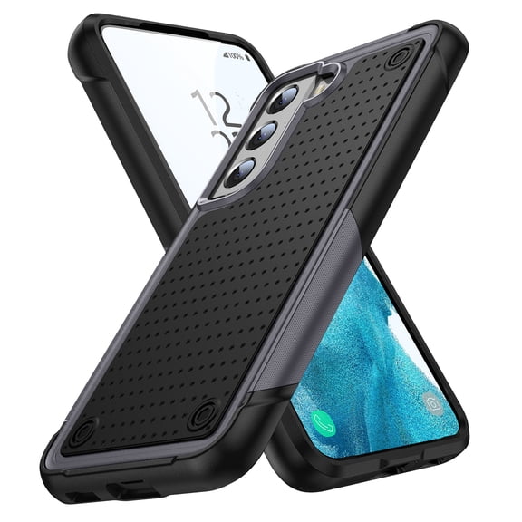 Nalacover Samsung Galaxy S23 Case, Heavy Duty 3 in 1 Rugged Shockproof Rugged Silicone Hybrid Hard PC Soft TPU Bumper Camera Raised Drop Protective Girls Women Boy Men Phone Covers, Gray