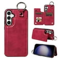 thumbnail image 1 of Nalacover for Samsung Galaxy S23 FE Wallet Case with Card Slots & Metal Finger Ring, Durable PU Leather Back Double Magnetic Botton Flip Kickstand Purse Shockproof Phone Case,Red, 1 of 10