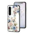 thumbnail image 1 of Nalacover for Samsung Galaxy S23 Plus Slim Case,Exquisite Floral Pattern 360 Rotating Diamond Ring Holder Anti-Scratch Soft TPU Silicone Bumper Rubber Tempered Glass Back Cover, White Flower, 1 of 11