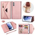 thumbnail image 1 of Nalacover for Samsung Galaxy S23 Plus Wallet Case, Crossbody Envelope Leather Soft TPU Magnetic Flip Kickstand Card Slots Zipper Pocket Cover with Shoulder Strap For Samsung Galaxy S23 Plus, Rosegold, 1 of 8