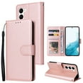 thumbnail image 1 of Nalacover for Samsung Galaxy S23 Plus Wallet Case with Premium PU Leather Card Slots Holder Photograph Slot Cover, Soft Silicone Shockproof Magnetic Clasp Kickstand Wrist Strap Flip Case, Rosegold, 1 of 6