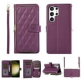 thumbnail image 1 of Nalacover for Samsung Galaxy S23 Ultra Premium PU Leather Crossbody Case with Shoulder Strap & Wrist Strap,Shockproof Magnetic Flip Kickstand Credit Card Slots Zipper Wallet Phone Case,Darkpurple, 1 of 12