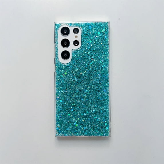 Nalacover for Samsung Galaxy S23 Ultra Sparkle Glitter Case, Soft TPU/Rubber Slim Shockproof Drop Protection Cover, Shining Bling Non-Yellowing Case for Samsung Galaxy S23 Ultra Women Girls,Skyblue