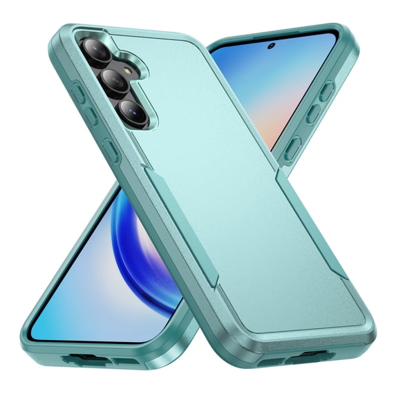 Nalacover for Samsung Galaxy S24 FE Case: Dual Layer Protective Heavy Duty Cell Phone Case Shockproof Rugged Bumper Tough Hand Grip - Military Grade Drop Tested for Samsung Galaxy S24 FE, Green