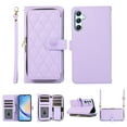 thumbnail image 1 of Nalacover for Samsung Galaxy S24 Plus Premium PU Leather Crossbody Case with Shoulder Strap & Wrist Strap,Shockproof Magnetic Flip Kickstand Credit Card Slots Zipper Wallet Phone Case,Purple, 1 of 12