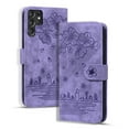 thumbnail image 1 of Nalacover for Samsung Galaxy S24 Ultra Wallet Case, Flower Cat Embossed Pattern Magnetic Premium PU Leather Soft Silicone Shockproof Cover with Card Slots Holder Flip Kickstand Case, Purple, 1 of 8