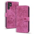 thumbnail image 1 of Nalacover for Samsung Galaxy S24 Ultra Wallet Case, Flower Cat Embossed Pattern Magnetic Premium PU Leather Soft Silicone Shockproof Cover with Card Slots Holder Flip Kickstand Case, Rose, 1 of 8