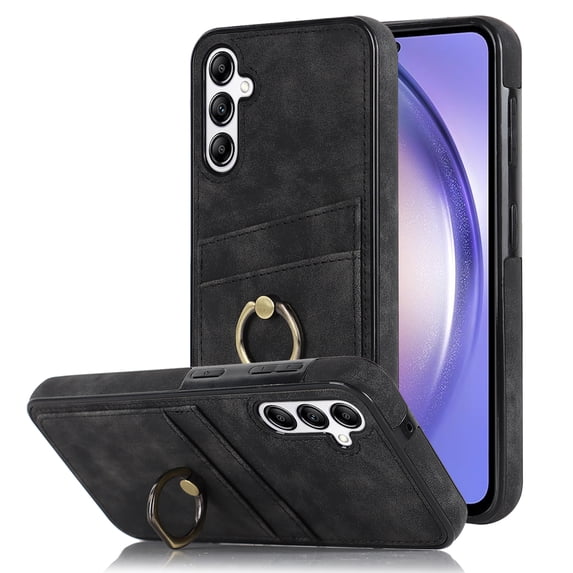 Nalacover for Samsung Galaxy S24 Ultra Wallet Case, Premium PU Leather Soft TPU Anti-Drop Card Slots with 360 Finger Ring Holder Kickstand Back Phone Cover For Samsung Galaxy S24 Ultra, Black