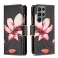thumbnail image 1 of Nalacover for Samsung Galaxy S24 Ultra Zipper Wallet Case with Card Slots Holder, Floral Flower Pattern PU Leather Flip Cover for Women Girls, Wrist Strap Kickstand Magnetic Clasp Case, Lotus, 1 of 6
