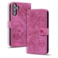 thumbnail image 1 of Nalacover for Samsung Galaxy S24 Wallet Case, Flower Cat Embossed Pattern Magnetic Premium PU Leather Soft Silicone Shockproof Cover with Card Slots Holder Kickstand Flip Folio Case, Rose, 1 of 8
