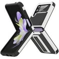 thumbnail image 1 of Nalacover Samsung Galaxy Z Flip 4 Case, Heavy Duty 3 in 1 Rugged Shockproof Rugged Silicone Hybrid Hard PC Soft TPU Bumper Camera Raised Drop Protective Girls Women Boy Men Phone Covers, White, 1 of 8