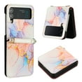 thumbnail image 1 of Nalacover for Samsung Galaxy Z Flip 4 PU Leather Case,Full Body Protection Stylish Marble Pattern Magnetic Clasp Flip Wireless Charging Detachable Wrist Strap Cover for Girls Women,Galaxy, 1 of 6