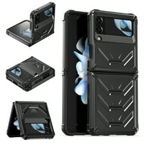 Nalacover for Samsung Galaxy Z Flip 4 Wireless Charging Case,Full-Body Protection Military Grade Heavy Duty Rugged Hard PC Armored Dual Layer Built-in Screen Protector Shockproof Cover.Black