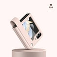 thumbnail image 1 of Nalacover for Samsung Galaxy Z Flip 5 Case with Finger Strap, Galaxy Z Flip5 Case PU Leather Slim Cover with Secure Finger Grip & Stand Horizontal, Stylish Cute Phone Case for Women Girl, Pink, 1 of 9