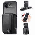 thumbnail image 1 of Nalacover for Samsung Galaxy Z Flip4 Crossbody Wallet Case with Detachable Card Slots Shoulder Strap, Zipper Pocket Premium PU Leather Shockproof Flip Cover with Kickstand Lanyard Case, Black, 1 of 11